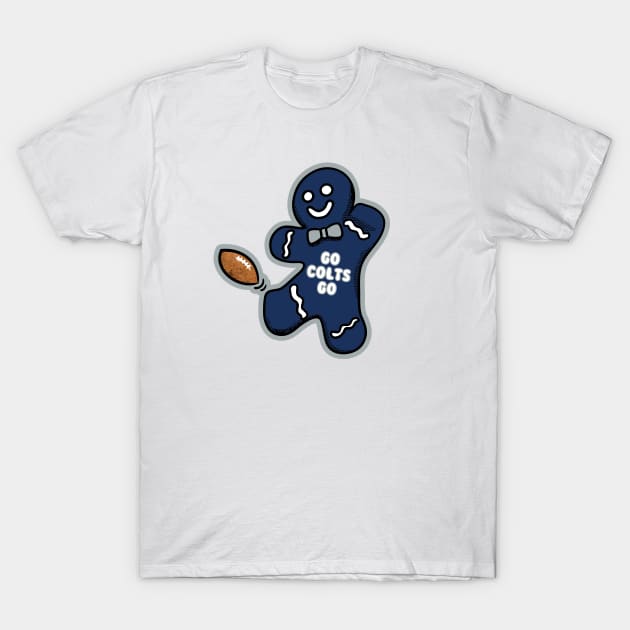 Indianapolis Colts Gingerbread Man T-Shirt by Rad Love